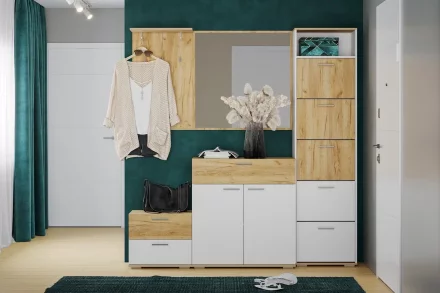 Прихожая модульная Санти 3, крафт золотой 