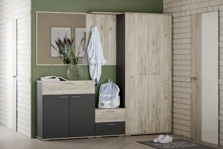 Прихожая модульная Санти, крафт серый 