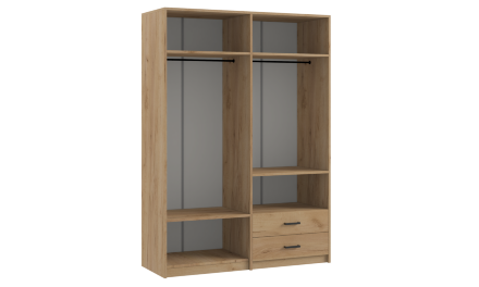 Шкаф четырехдверный Svetlana Loft, дуб золотой / серый 