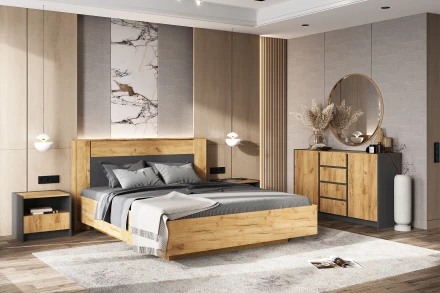 Кровать двуспальная парящая Остин 